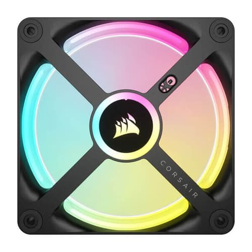 Corsair iCUE Link QX120 RGB Black 120mm PWM Cabinet Fan Starter Kit with iCUE Link System Hub (Triple Pack)